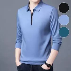 롱슬리브 긴팔티 남성 반집업 무지 기능성 골프 티셔츠