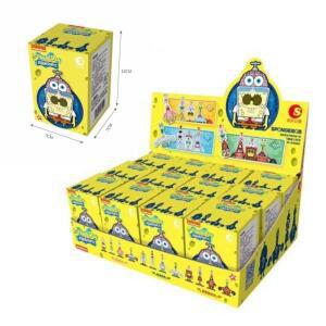 12개/세트 오리지널 블라인드 박스 애니메이션 장난감 모델 캐릭터 스폰지밥 스퀘어팬츠 패트릭 스타 ABS