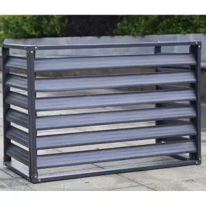 에어컨가림막 실외기 에어컨커버 흰색 보호 3면 원목 가림막