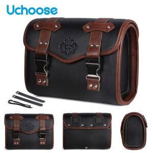 Bickcles 안장 가방 사이드 레트로 PU 바이크 오토바이 도구 ADNOH  250 500 1100 300 W400 W650 XL883L SR