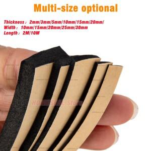 자체 접착 스폰지 씰 스트립 두꺼운 검정색 EPDM 고무 단면 방음 폼 충돌 방지 가스켓