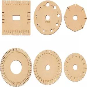 베네크리에이트 6Pcs 나무 팔찌 브레이딩 디스크 6 스타일 직사각형 원형 비딩 코드 플레이트 핸드 로프