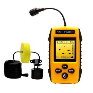 휴대용 물고기 찾기 낚시 카약 깊이 장비, 소나 변환기 및 LCD 디스플레이 포함