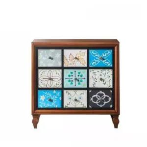 북유럽원목거실장 거실선반 서랍장 3단 서랍장 월넛컬러 완전 조립 완료