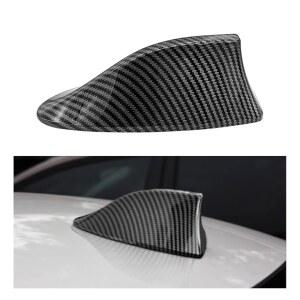 자동차용 샤크 핀 안테나 커버, 탑 루프 에어리얼 AM/FM 라디오 신호 베이스, 접착 테이프가 있는 차량 모양 대부분의 세단, SUV, 밴(탄소)을 위한 자동차 액세서리 유니버설