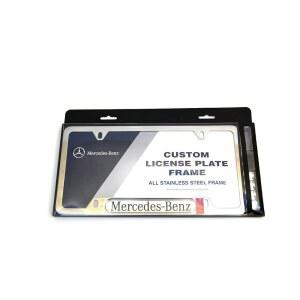 메르세데스 벤츠 정품 Q6880086 - 광택 스테인리스 스틸 번호판 프레임