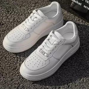 쉬헐크 여성용 여사친 흰색 워킹화 플랫폼 슬립온 슈즈 운동화 신발 진가죽 KKE5