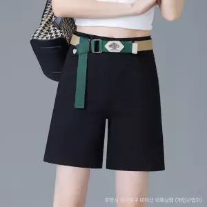 와칸다 여친 여자 캐주얼 여름 슬림핏 A라인 하이웨스트 청바지 위에 반 청반바지 와이드 5부 KKE1