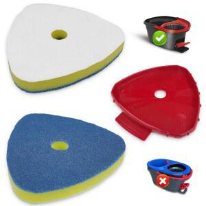 O Cedar EasyWring 1 탱크용 스핀 걸레 교체 헤드, 주방, 욕실, 유리 및 다양한 단단한 표면을 위한 매직 스크러버 스펀지 브러시 2개와 커넥터 부착물 1개 포함