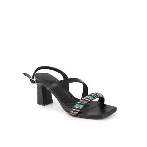 매장정품 DAKS 닥스 닥스여성구두 7cm 보석장식 사선스트랩 여성샌들 DLD305 블랙 1043508