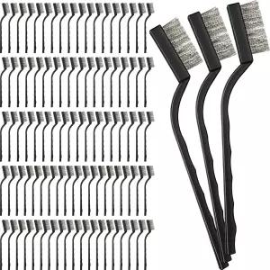 90개 미니 와이어 브러시 세트 곡선 핸들 용접 슬래그 및 녹 제거 도구(스테인리스 스틸 와이어)를 위한