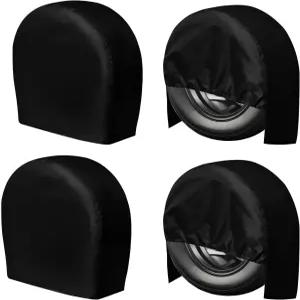 퓨어핏 RV 타이어 커버 4종 세트 - 캠핑카 SUV 지프 트럭 트레일러 및 RV용 자외선 차단 휠 유니버설