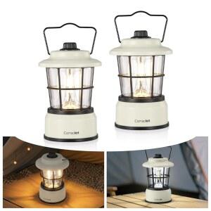 Cruniot CL1 미니 듀얼 광원 LED 랜턴 레트로 스타일 배터리 구동 램프 가능한 웜 화이트 및 데이라이트 모드 최대 200시간 시간 실내외 사용을 위한 휴대용 대기 조명