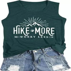 여성용 하이킹 셔츠 어드벤처 마운틴 그래픽 운동 재미있는 걱정 없는 티셔츠
