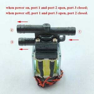 호환 DC 12V 소형 3 방향 2 위치 미니 전기 솔레노이드 밸브 홈 스위퍼 로봇용 물 기류 제어 CONJOIN CJWV1