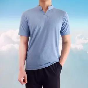 남자 반팔 티셔츠 카라 여름 헨리넥 쿨티