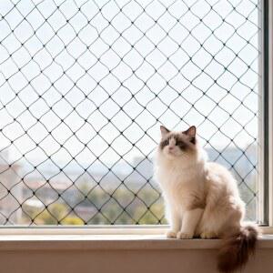 10x13피트 높이의 고양이 그물 발코니, 반려동물을 위한 강철 와이어 강화 발코니 스크린 - 튼튼한 보호망, 창문, 파티오, 계단 및 아파트 발코니용 낙하 방지 안전망
