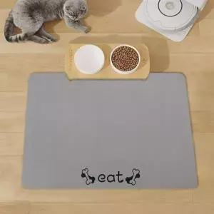 [반려] 규조토 식기매트 90x60cm 뼈다귀 그레이  강아지식탁 강아지규조토매트