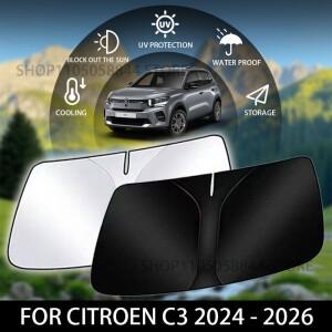 시트로엥 E C3 IV 2024 액세서리 앞 유리 차량 햇빛 가리개 방수 보호 부품 자동차 창문
