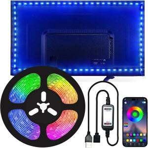 TV 백라이트 모니터 디스플레이 배경 테이프 USB RGB LED 스트립 블루투스 APP 사운드 제어 32인치-75인치