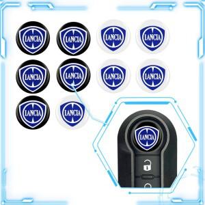 자동차 스타일링 5Pcs 14mm 알루미늄 원격 키 스티커 장식 Lancia 로고 델타 Ypsilon Musa 논문 보이저 Acc