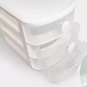 서랍장 반투명 5단 프리티 화이트 서랍 편리한 사용성 튼튼한 내구성