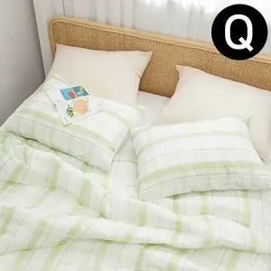 간절기 여름 샤브레 올리브 Q 싱글 이불 솜별매 그린