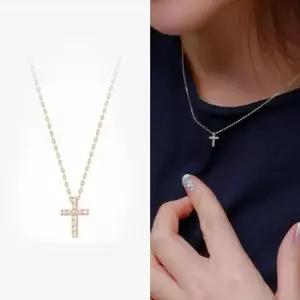 목걸이선물 골드 심플 미니 십자가 목걸이 기본형 14K 42cm