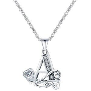 SHBOAZED S925 여성용 스털링 실버 이니셜 레터 목걸이 여성 맞춤형 주얼리 선물용 체인 _BI