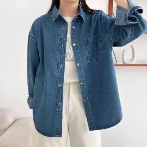 [NS홈쇼핑][샵앤] 여성 카라넥 데일리 중청 루즈핏 데님셔츠 NYS-WBL-5144[35749870]