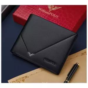 윌리엄폴로 WILLIAMPOLO 남성용 로고 장식 소가죽 반지갑