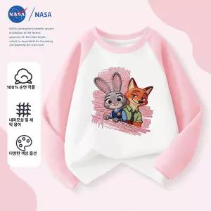 주토피아 캐릭터 맨투맨 자수 티셔츠 면 면티 키즈 오버핏 긴팔티 아동 남아 순면 주디 닉