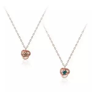 여자목걸이 로즈골드 플라워 1부 천연 다이아몬드 목걸이 14K