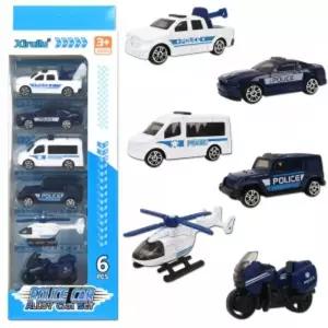 루일루 다이캐스팅 경찰차 6종 세트 ay1820c 미니카 헬기 폴리스 오토바이 자동차 장난감