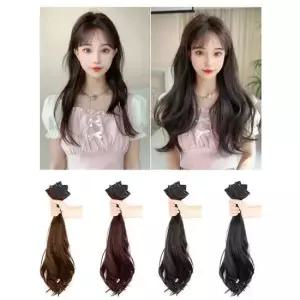 롱 웨이브 똑딱이 부분가발 3피스 반가발 헤어 피스
