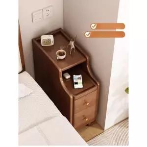 스마트 컴팩트 수납 침실 간이 틈새 슬림 서랍형 침대 도어 내추럴 우드 20cm 설치