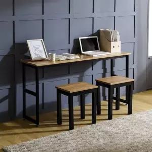 BS 철제 1500 슬림테이블 사이드테이블 1인용 의자세트 철재테이블 철제책상 노트북책상