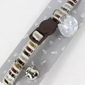 고양이 하트 네임택 목걸이 스트라이프 브라운 1P 반려묘목줄