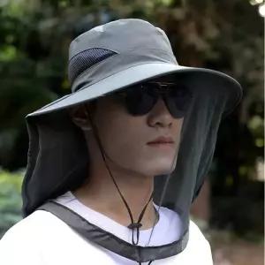 목그늘 방충모자 플랩 방충모 벌초 그물 망 모자 모기 낚시용모자