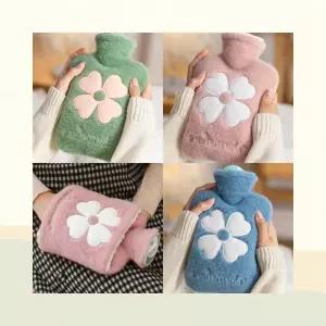 보온 물주머니 고무 물병 털 커버 핫팩 찜질 온수 겨울 배