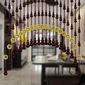 구슬커튼 중국집 발 가로폭 블라인드 가리개 장식 입구 레트로 출입문 주렴 문