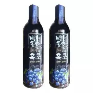 음료베이스 백년동안 현미발효 흑초 블랙블루베리 x 900ml 2개