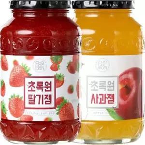 [셀러허브]초록원 딸기잼 1kg + 사과잼 1kg (S36120935)