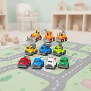 워크트럭 10종세트 교통놀이 미니카 중장비 자동차 장난감 레미콘 견인차 소방차 구급차