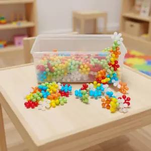 눈송이블럭 (소) 소프트 말랑 미니 눈꽃 블록 끼우기 조립 창의력발달 리빙박스 240p