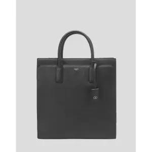 [롯데백화점]헤지스ACC [15인치 노트북 수납가능][선물추천]블랙 단색 소가죽 토트백 HJBA6E626BK