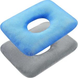 꼬리뼈 치질 욕창 임신 시트 쿠션 안티 디큐비투스 가정용 도넛 모양(회색 파란색)을 위한 신터프 2개 좌식