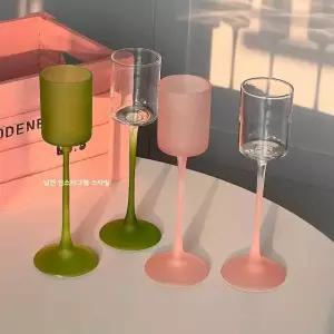 그라데이션 그린 핑크 프로스트 하이볼 샴페인 와인잔 겸용