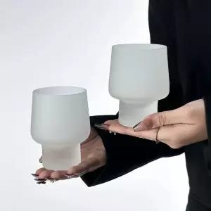 인스타 감성 오브제 반투명 유리컵 홈카페 커피잔 우유 주스 냉음료 물컵