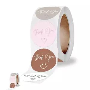 샌드위치 포장 땡큐스티커 원형 감사스티커 500매 도시락포장